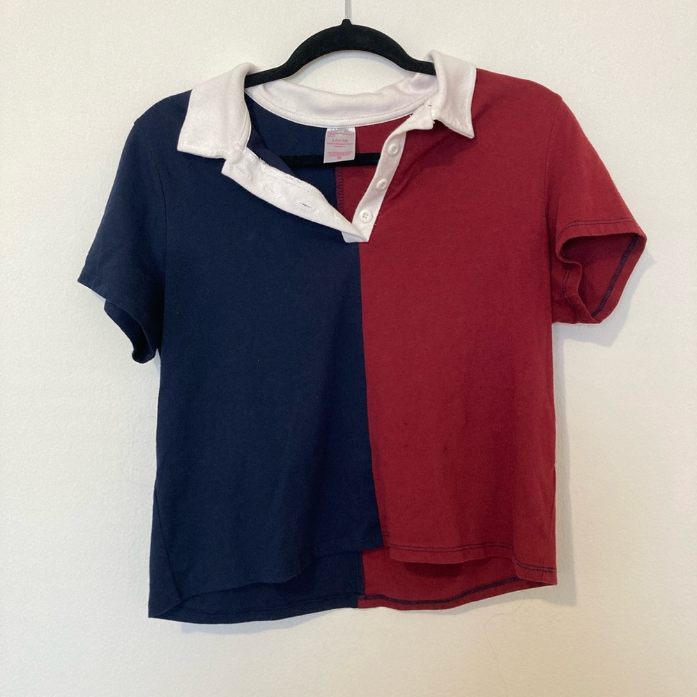 No boundaries color block cropped polo size L